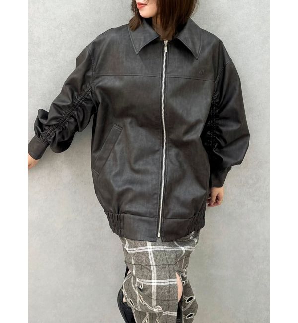 dazzlin「オーバーフォルムフェイクレザーブルゾン」|ブルゾン・スタジャン|