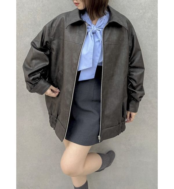 dazzlin「オーバーフォルムフェイクレザーブルゾン」|ブルゾン・スタジャン|