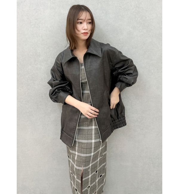 dazzlin「オーバーフォルムフェイクレザーブルゾン」|ブルゾン・スタジャン|