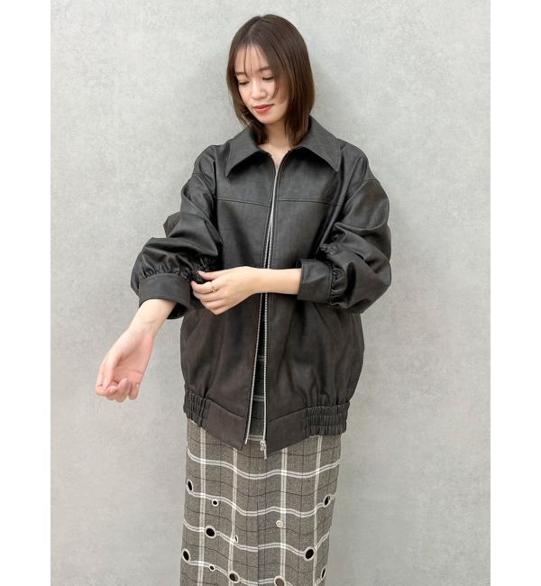 dazzlin「オーバーフォルムフェイクレザーブルゾン」|ブルゾン・スタジャン|