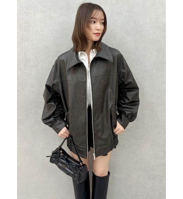 dazzlin「オーバーフォルムフェイクレザーブルゾン」|ブルゾン・スタジャン|