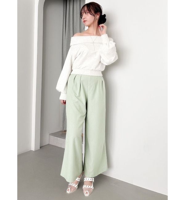 dazzlin「デコルテオープンスウェットトップス」|Tシャツ・カットソー|