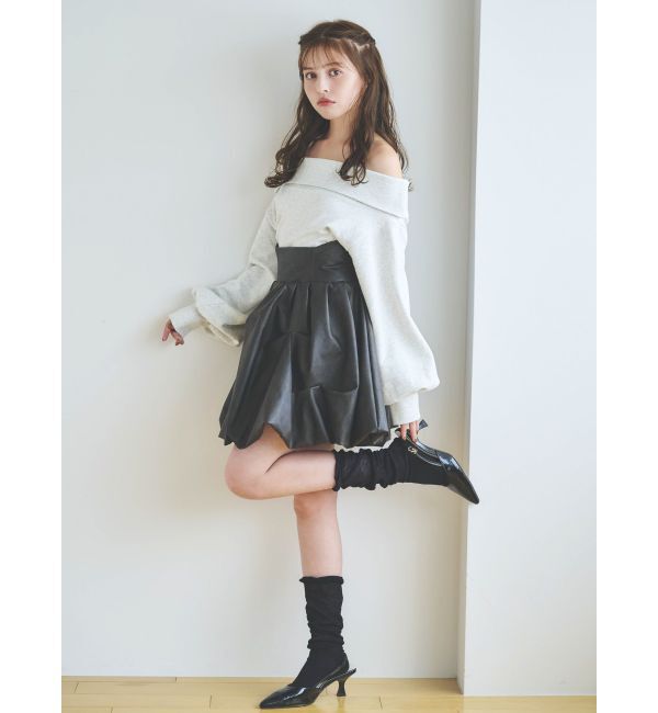 dazzlin「デコルテオープンスウェットトップス」|Tシャツ・カットソー|