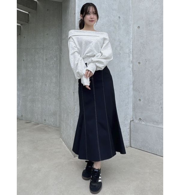 dazzlin「デコルテオープンスウェットトップス」|Tシャツ・カットソー|