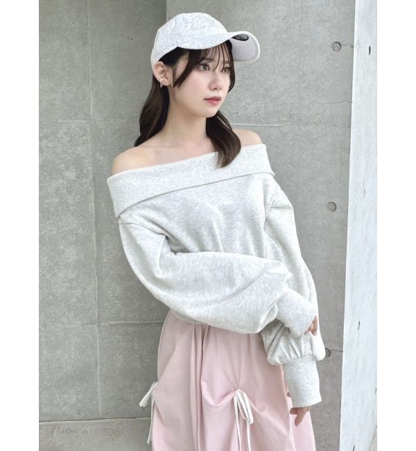 dazzlin「デコルテオープンスウェットトップス」|Tシャツ・カットソー|