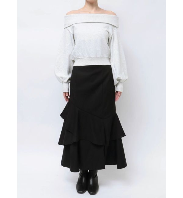 dazzlin「デコルテオープンスウェットトップス」|Tシャツ・カットソー|