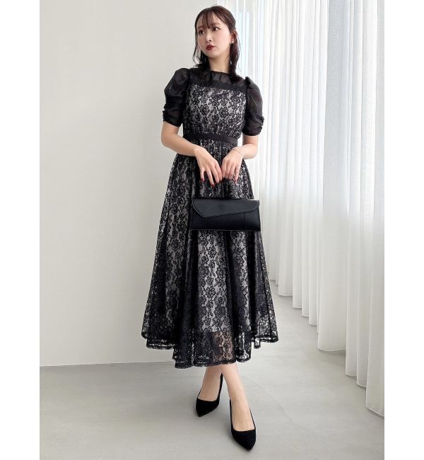 dazzlin「チュールレースベアコンビドレス」|ワンピース|