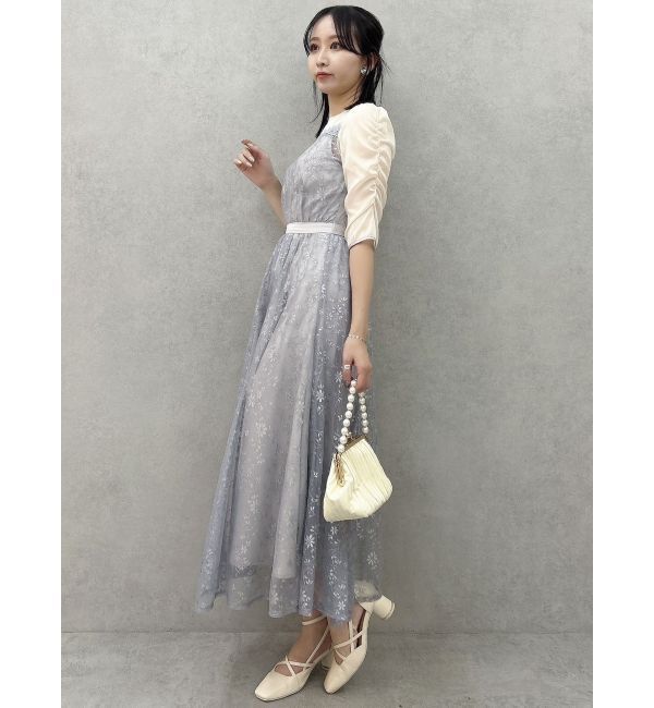 dazzlin「チュールレースベアコンビドレス」|ワンピース|