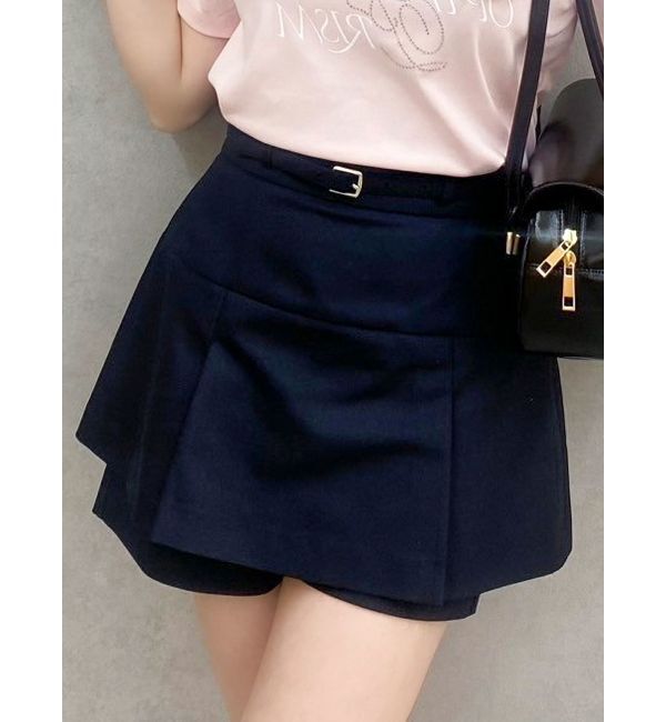 dazzlin「【セットアップ対応】レイヤードスカートパンツ」|その他|ネイビー