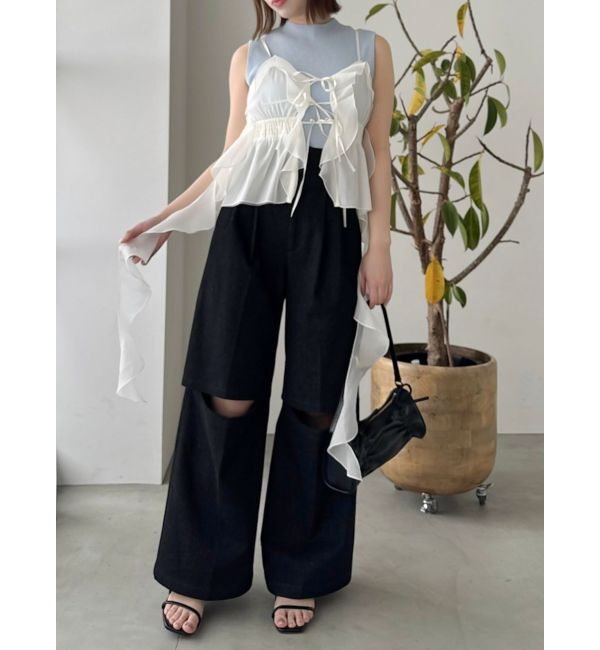 dazzlin「2WAYフルイドペプラムビスチェ」|キャミソール|