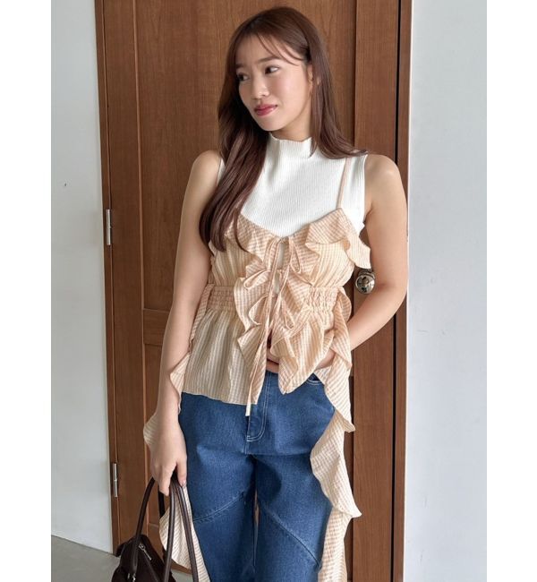 dazzlin「2WAYフルイドペプラムビスチェ」|キャミソール|