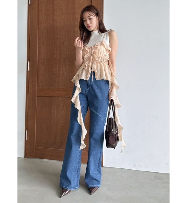 dazzlin「2WAYフルイドペプラムビスチェ」|キャミソール|