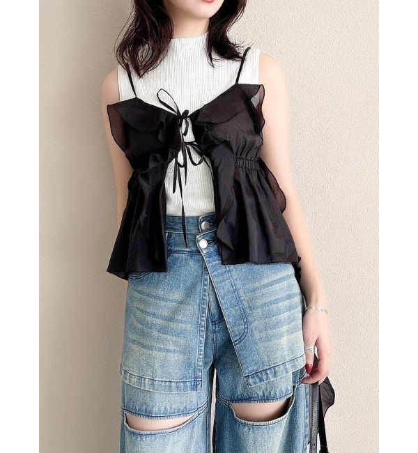dazzlin「2WAYフルイドペプラムビスチェ」|キャミソール|