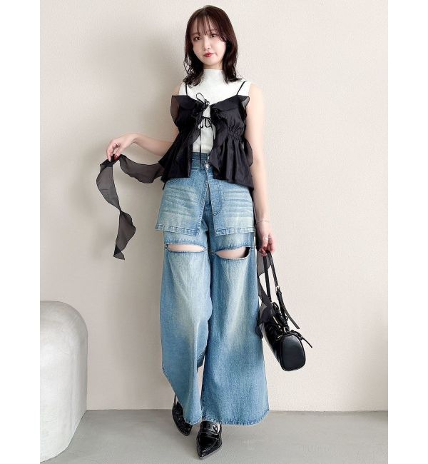 dazzlin「2WAYフルイドペプラムビスチェ」|キャミソール|