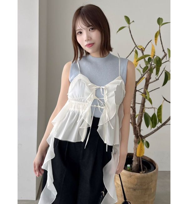 dazzlin「2WAYフルイドペプラムビスチェ」|キャミソール|