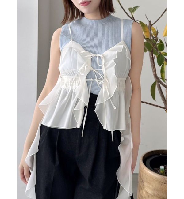 dazzlin「2WAYフルイドペプラムビスチェ」|キャミソール|