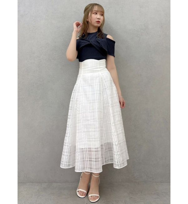 dazzlin「ツイストシアーチェックコルセットワンピース」|ワンピース|