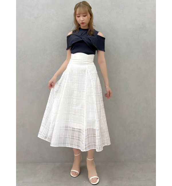 dazzlin「ツイストシアーチェックコルセットワンピース」|ワンピース|