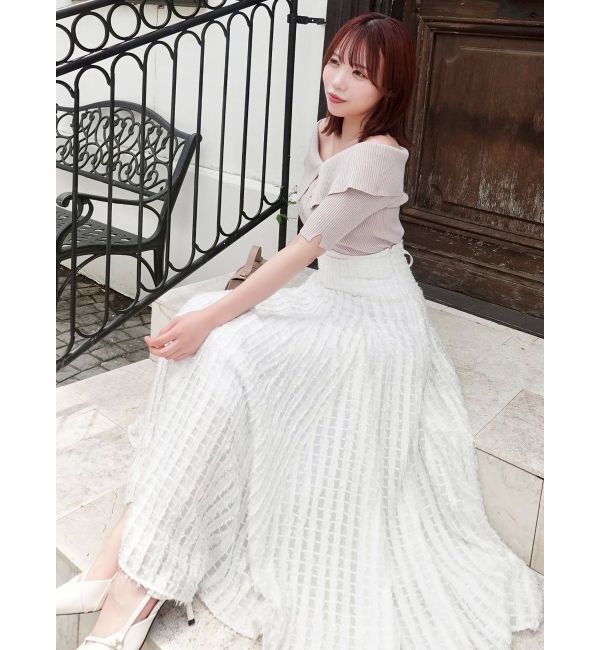 dazzlin「2WAYボタンオフショルニットトップス」|ニット・セーター|