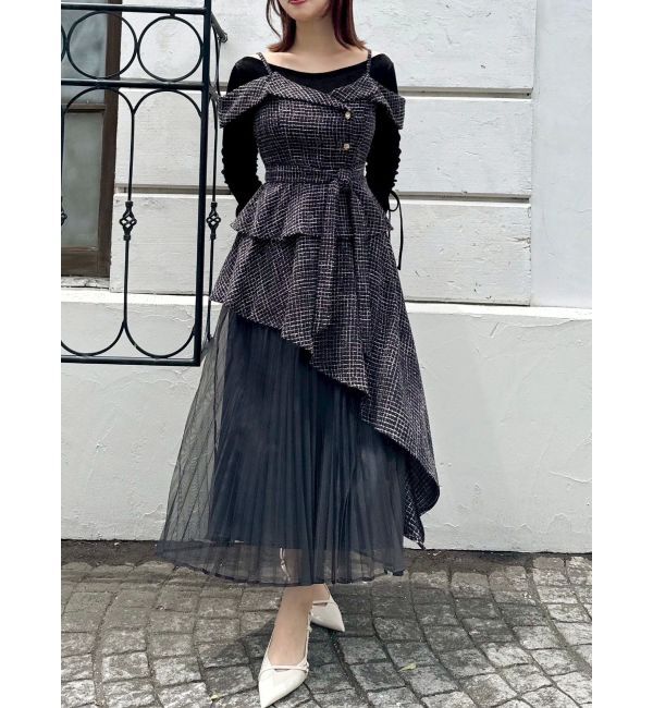 dazzlin「オフショルアシメトレンチワンピース」|ワンピース|