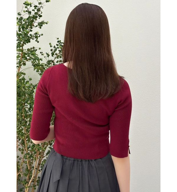 dazzlin「ハーフスリーブレイヤードカーデトップス」|ニット・セーター|