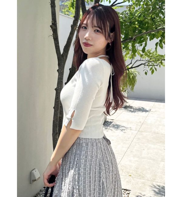 dazzlin「ハーフスリーブレイヤードカーデトップス」|ニット・セーター|