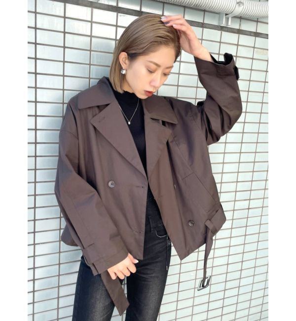 EMODA「ワイドショートトレンチコート」|トレンチコート|