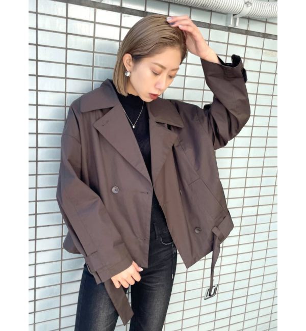 EMODA「ワイドショートトレンチコート」|トレンチコート|ブラウン
