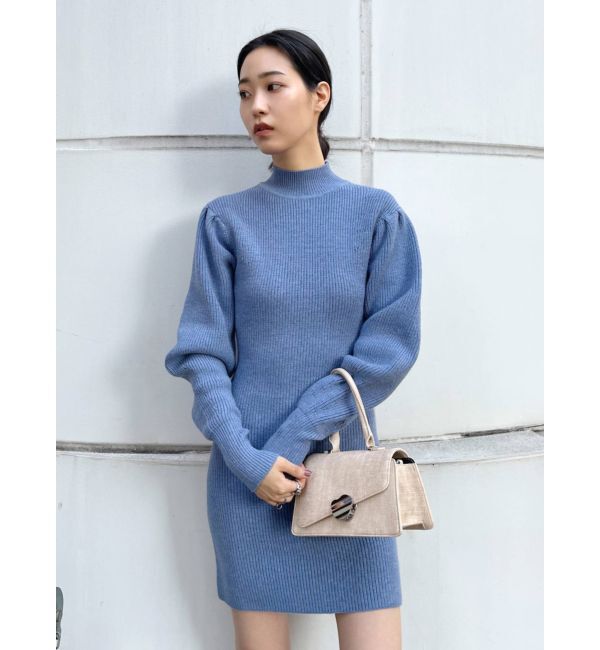 EMODA「タックショルダーニットワンピース」|ワンピース|ブルー