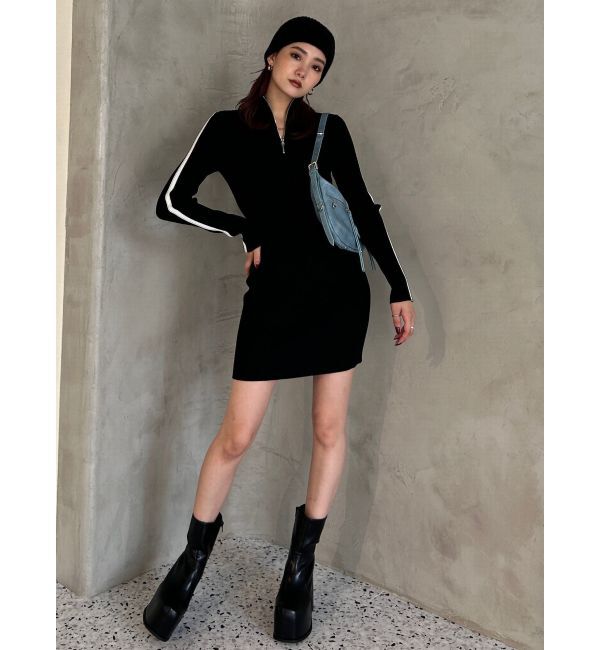 EMODA「ハーフジップリブワンピース」|ワンピース|