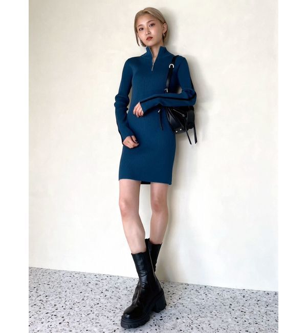 EMODA「ハーフジップリブワンピース」|ワンピース|