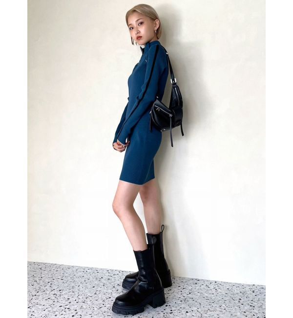 EMODA「ハーフジップリブワンピース」|ワンピース|