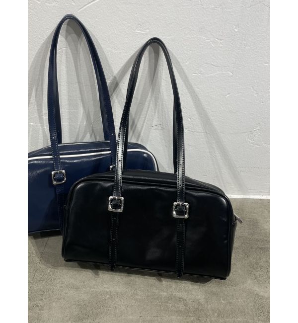 EMODA「ダブルベルトワイドバッグ」|ハンドバッグ|ブラック