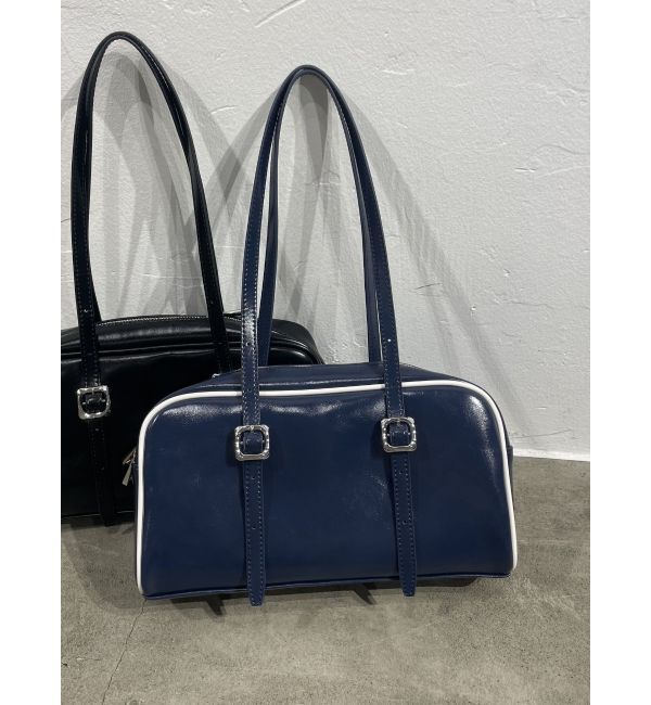 EMODA「ダブルベルトワイドバッグ」|ハンドバッグ|ネイビー