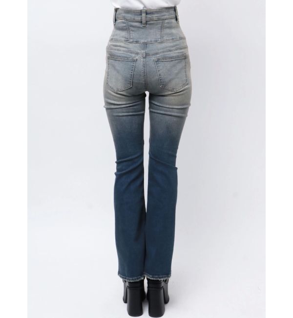 EMODA「カットアウトハイウエストフレアパギンス」|デニム|