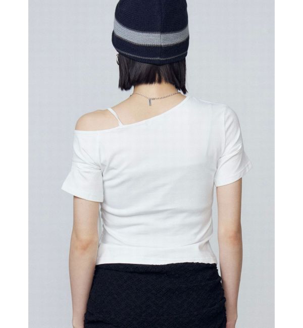 EMODA「アシンメトリーギャザーレイヤートップ」|Tシャツ・カットソー|