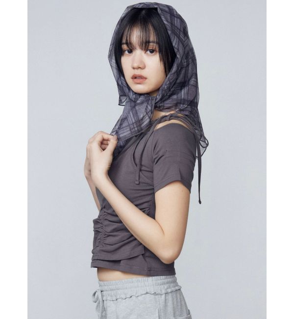 EMODA「アシンメトリーギャザーレイヤートップ」|Tシャツ・カットソー|