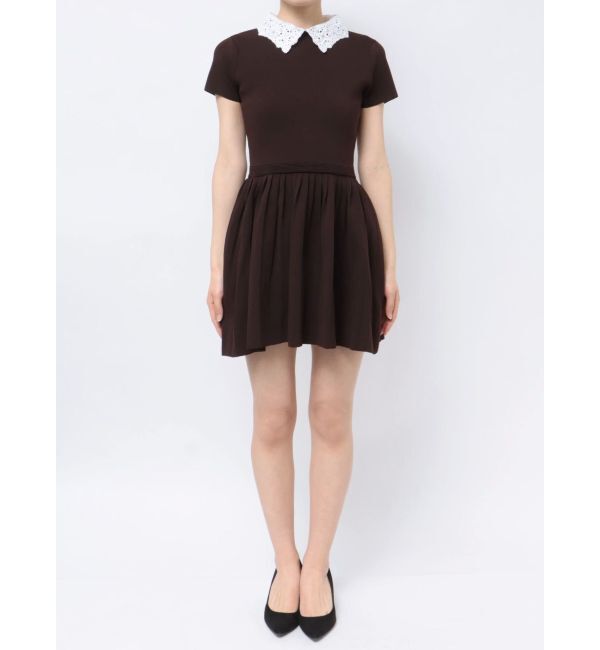 MERCURYDUO「襟付きミニニットワンピース」|ワンピース|