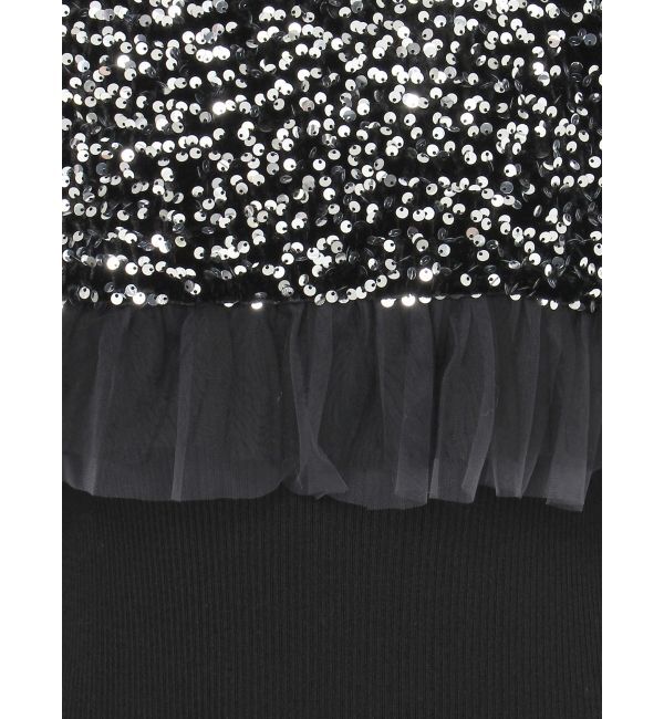 MERCURYDUO「スパンコールビスチェセットニットワンピース」|ワンピース|