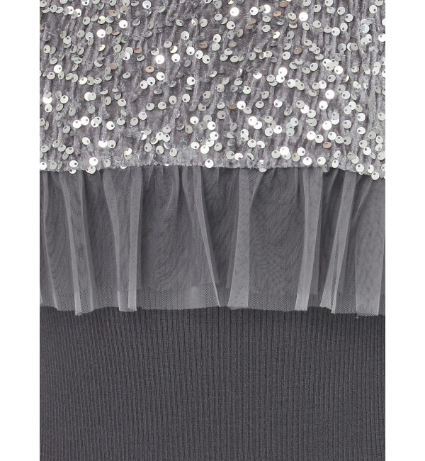 MERCURYDUO「スパンコールビスチェセットニットワンピース」|ワンピース|