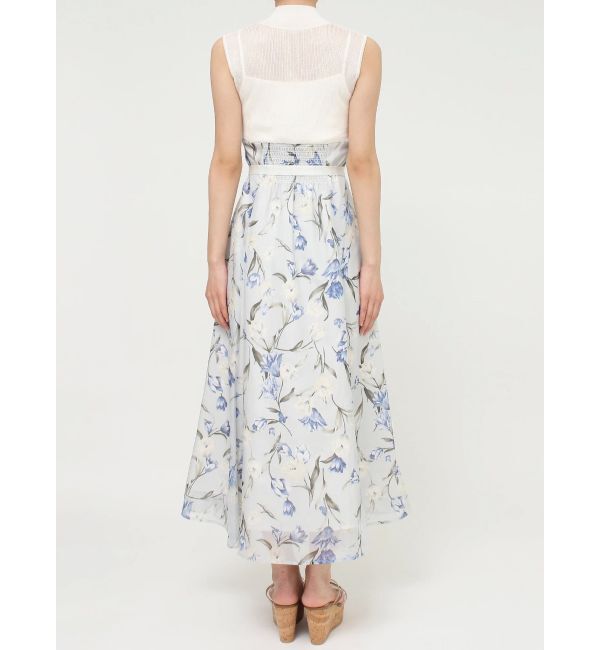 MERCURYDUO「シアーノースリニット花柄ドッキングワンピース」|ワンピース|