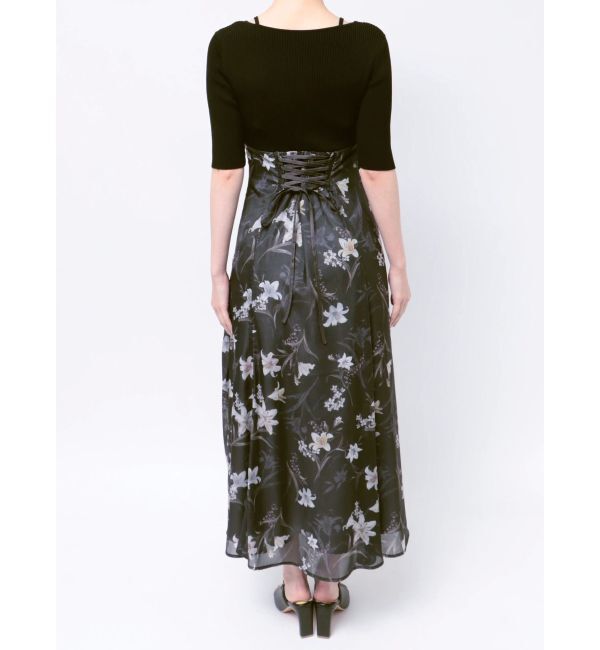 MERCURYDUO「ボレロレイヤード風ニットドッキングワンピース」|ワンピース|