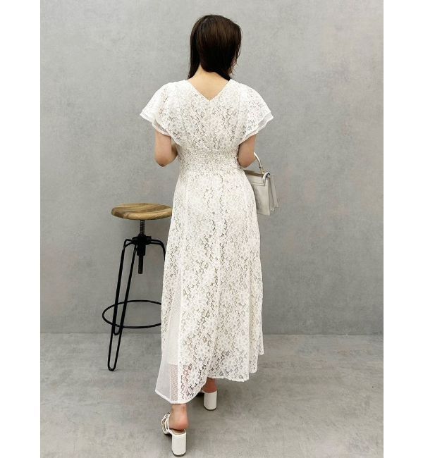 MERCURYDUO「異素材切替ラッフルレースワンピース」|ワンピース|