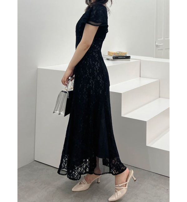 MERCURYDUO「異素材切替ラッフルレースワンピース」|ワンピース|