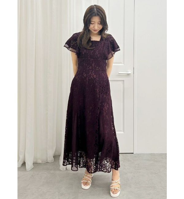 MERCURYDUO「異素材切替ラッフルレースワンピース」|ワンピース|