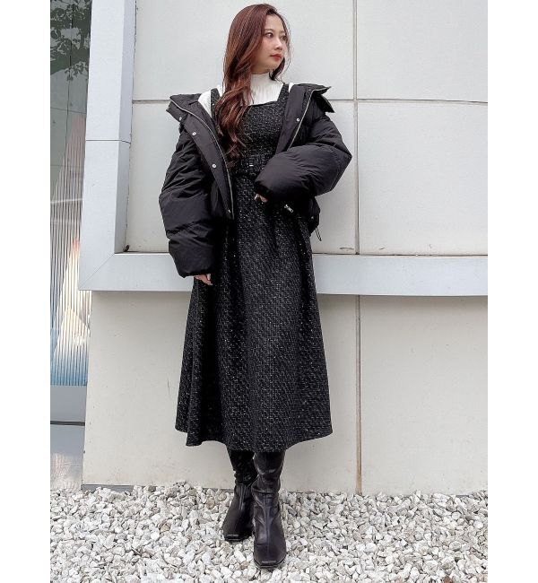 MERCURYDUO「異素材フレアスリーブニット」|ニット・セーター|