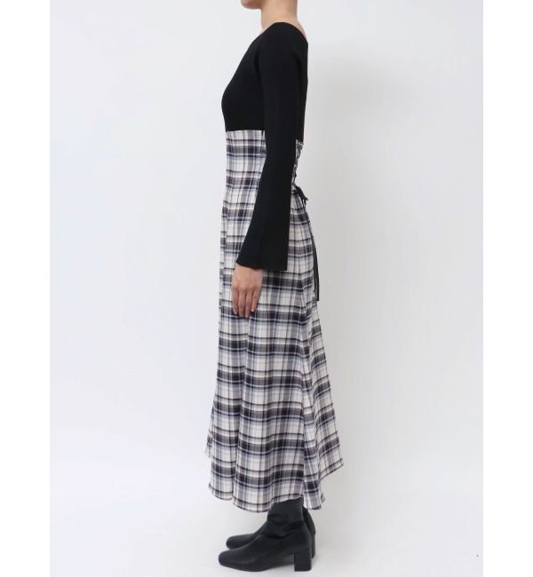 MERCURYDUO「ドッキングチェックワンピース」|ワンピース|