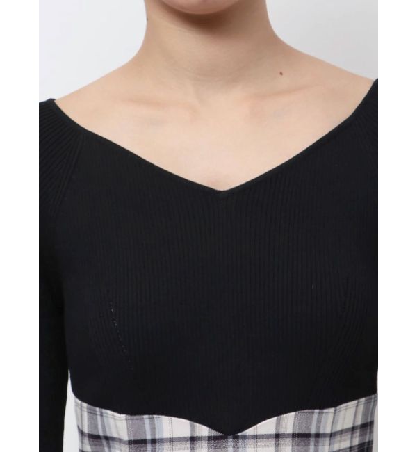 MERCURYDUO「ドッキングチェックワンピース」|ワンピース|