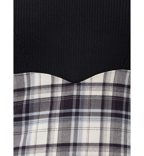 MERCURYDUO「ドッキングチェックワンピース」|ワンピース|