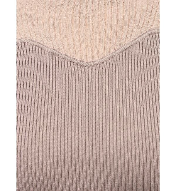 MERCURYDUO「レイヤード風ドッキングミドルニットワンピース」|ワンピース|